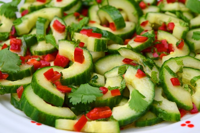 Cucumber salad close up 2