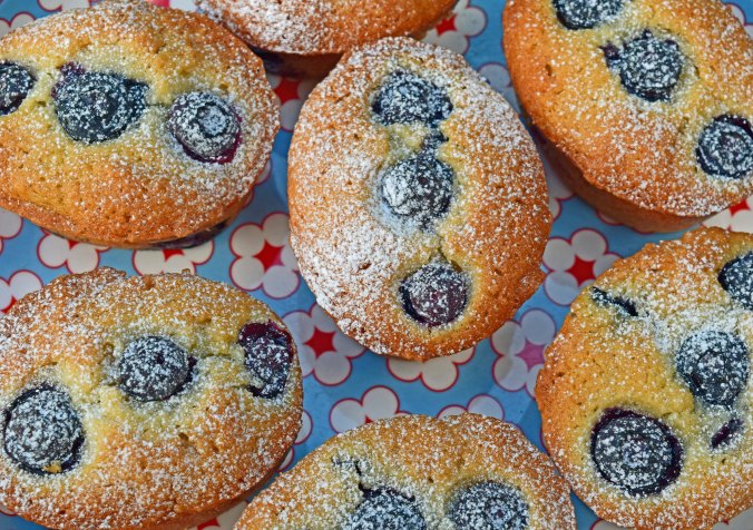 Blueberry Friands overhead