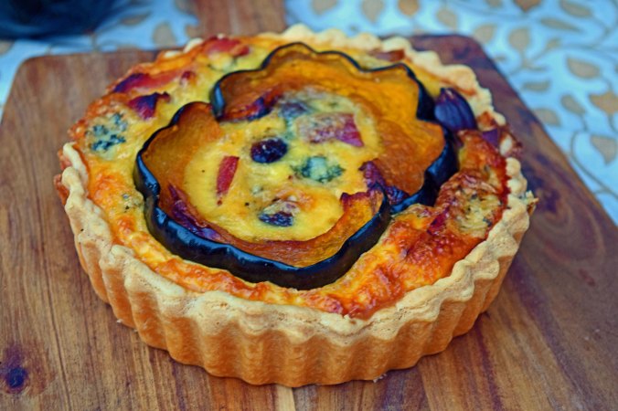 Squash, bacon & Stilton Quiche2