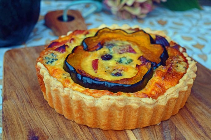 Squash, bacon & Stilton Quiche3
